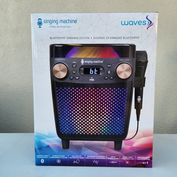 New Karaoke Singing Machine Portable Bluetooth Speaker Microphone Light Show Par - Picture 1 of 16